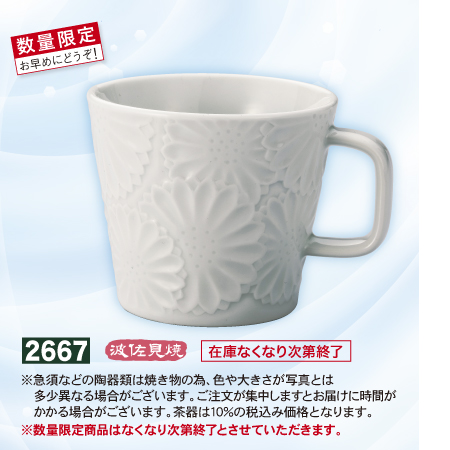 フローラルマグ　波佐見焼　